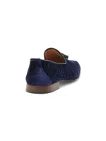 Bailey Crocodile-Embossed Velvet Loafers