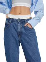 Bikini-Brief-Accented Loose-Fit Jeans