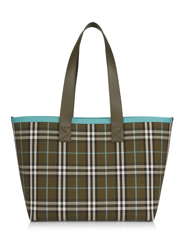 Medium London Check Canvas Tote Bag