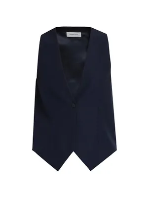 Wool Single-Button Vest Top