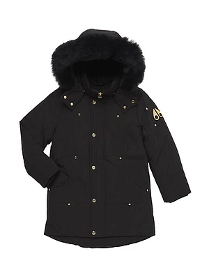 Kid's Shearling-Trimmed Down Jacket