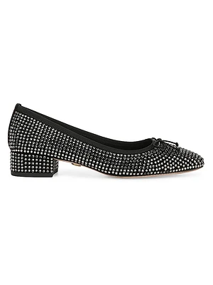 Cecile Rhinestone Suede Pumps