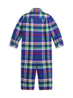 Baby Boy's Brushed Flannel Plaid Coverall