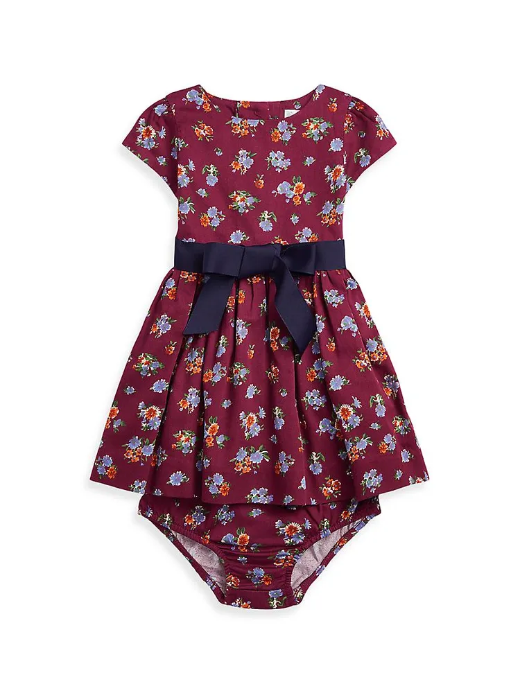 Baby Girl's Floral Sateen Dress