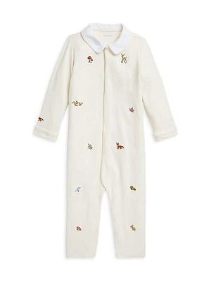 Baby Boy's Forest Embroidery Coveralls