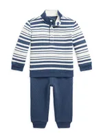 Baby Boy's Striped Sweatshirt & Joggers Set