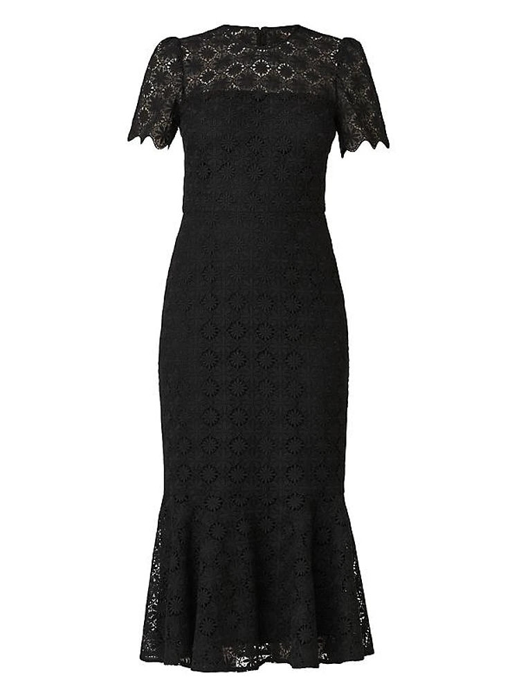 Darcy Floral Lace Midi-Dress