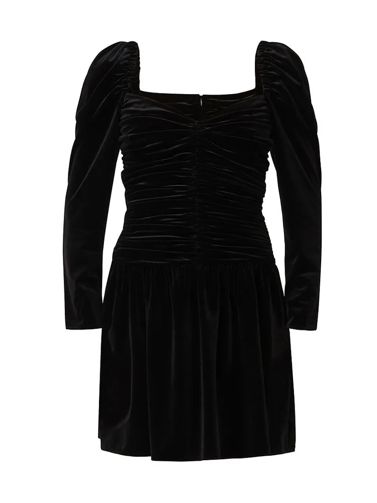 Mari Ruched Velvet Minidress