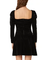 Mari Ruched Velvet Minidress