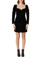 Mari Ruched Velvet Minidress