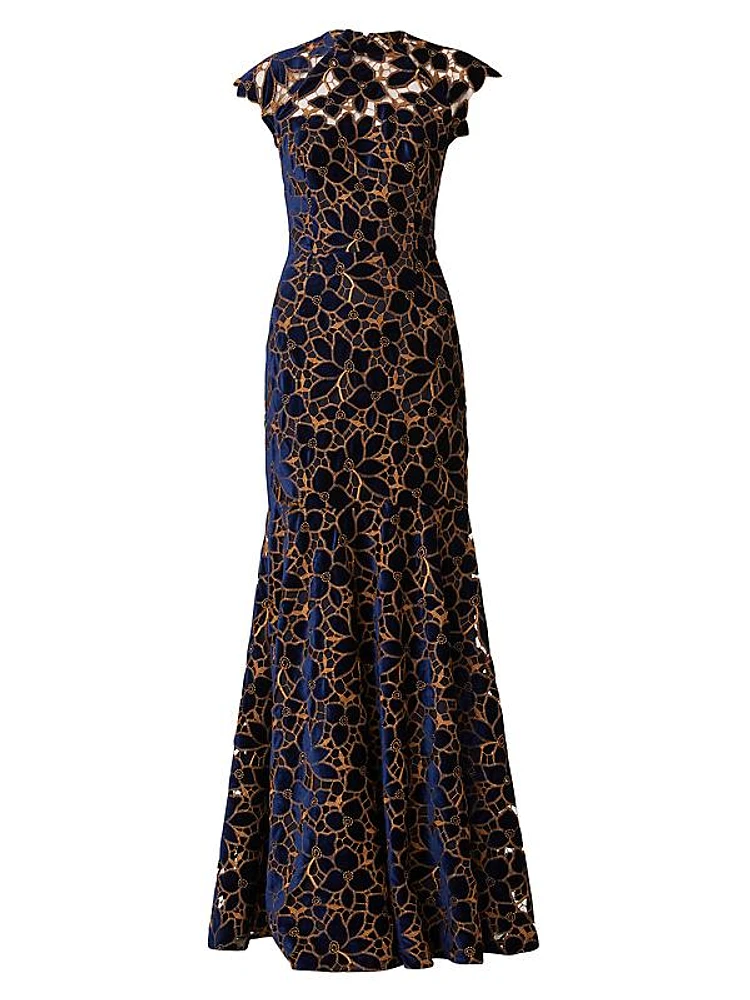 Carlotta Floral Velvet Gown