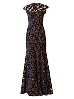 Carlotta Floral Velvet Gown