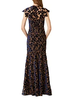 Carlotta Floral Velvet Gown