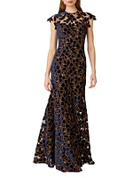 Carlotta Floral Velvet Gown