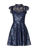 Everlie Sequined Flutter-Sleeve Minidress