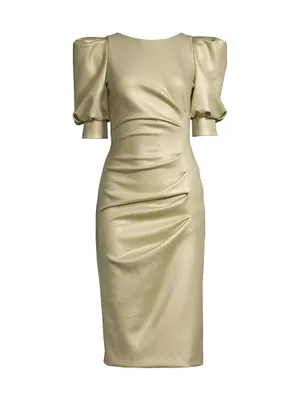 Zella Metallic Gathered Sheath Dress