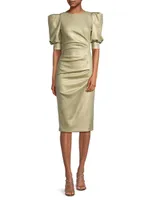 Zella Metallic Gathered Sheath Dress