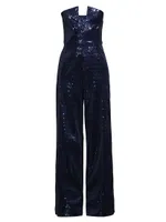 Lena Strapless Sequin Jumpsuit