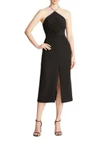 Piper Halter Crystal-Trim Midi-Dress