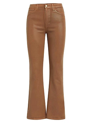 Callie High-Rise Coated Boot-Cut Jeans