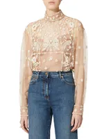 Tulle Illusione Embroidered Top