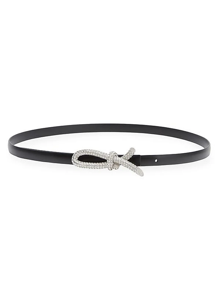 Strass Knot Leather Belt