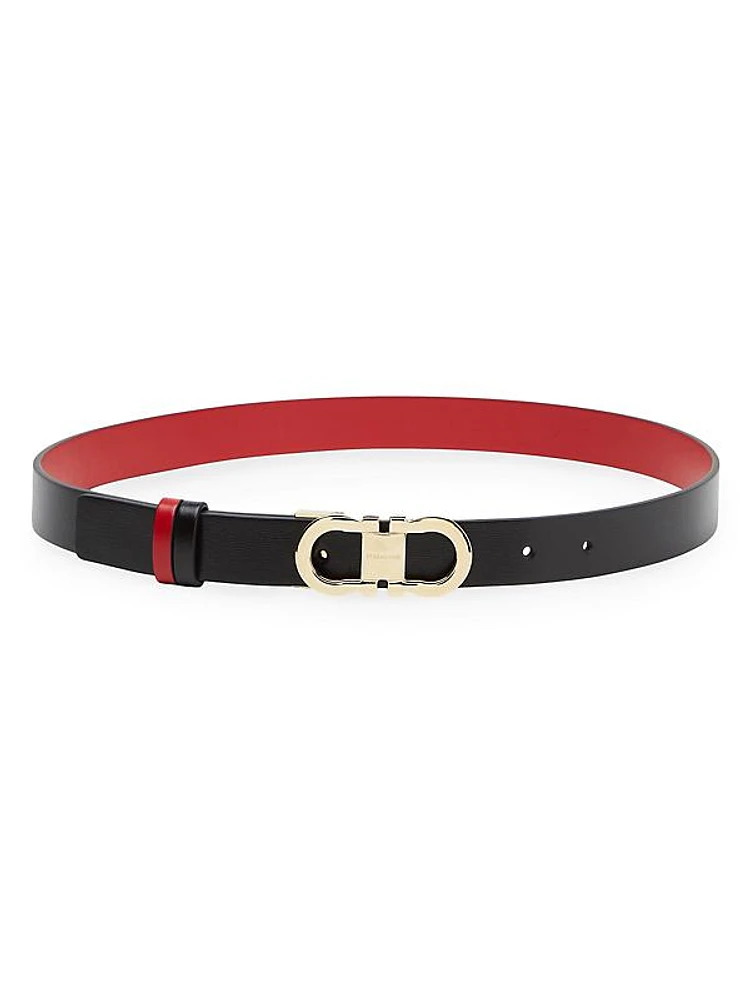 Gancini Adjustable Cut-to-Size Reversible Leather Belt