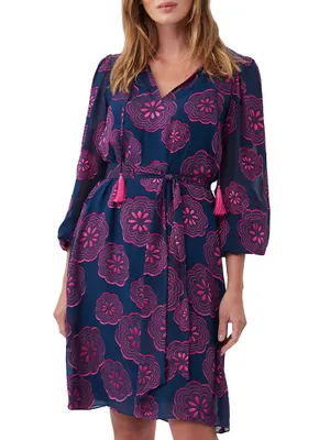 Tribeca Floral Silk-Blend Minidress