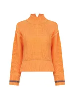 Marigold Wool-Blend Waffle Sweater