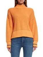 Marigold Wool-Blend Waffle Sweater