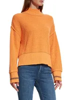 Marigold Wool-Blend Waffle Sweater