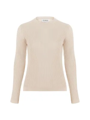 Kelly Rib-Knit Crew Sweater