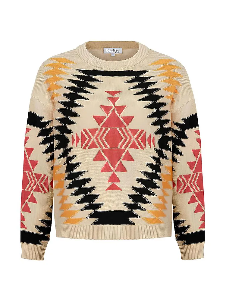 Von Geometric Wool-Blend Sweater