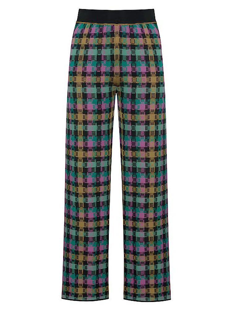 Ren Checked Flat-Front Pants