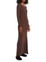 Modal Rib Henley Maxi Dress