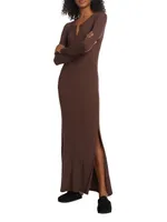 Modal Rib Henley Maxi Dress