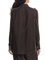 Boyfriend Oversized Velvet Shirt