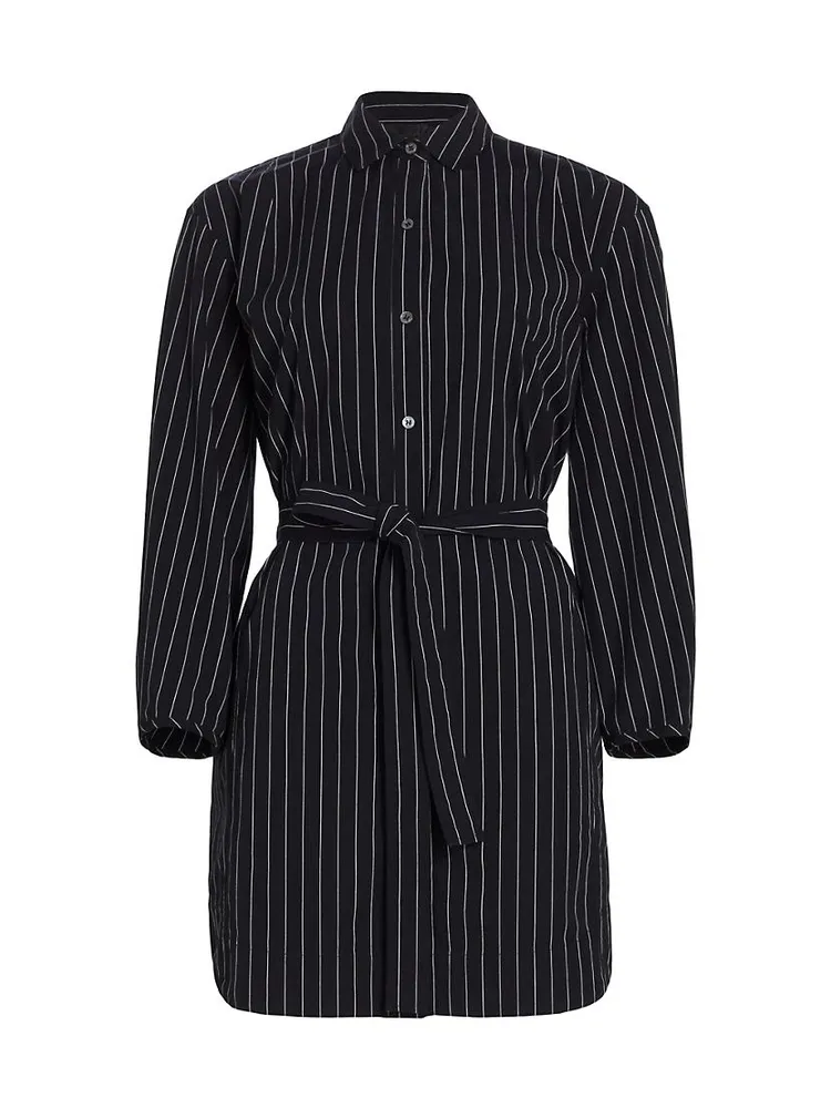 Pinstripe Poplin Shirtdress