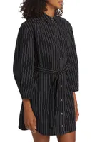 Pinstripe Poplin Shirtdress