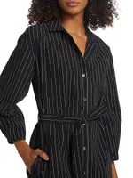 Pinstripe Poplin Shirtdress