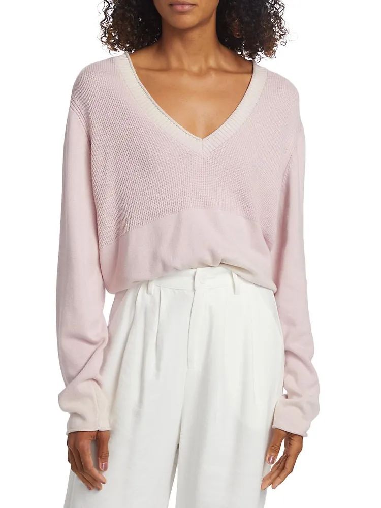 Cotton-Cashmere V-Neck Sweater