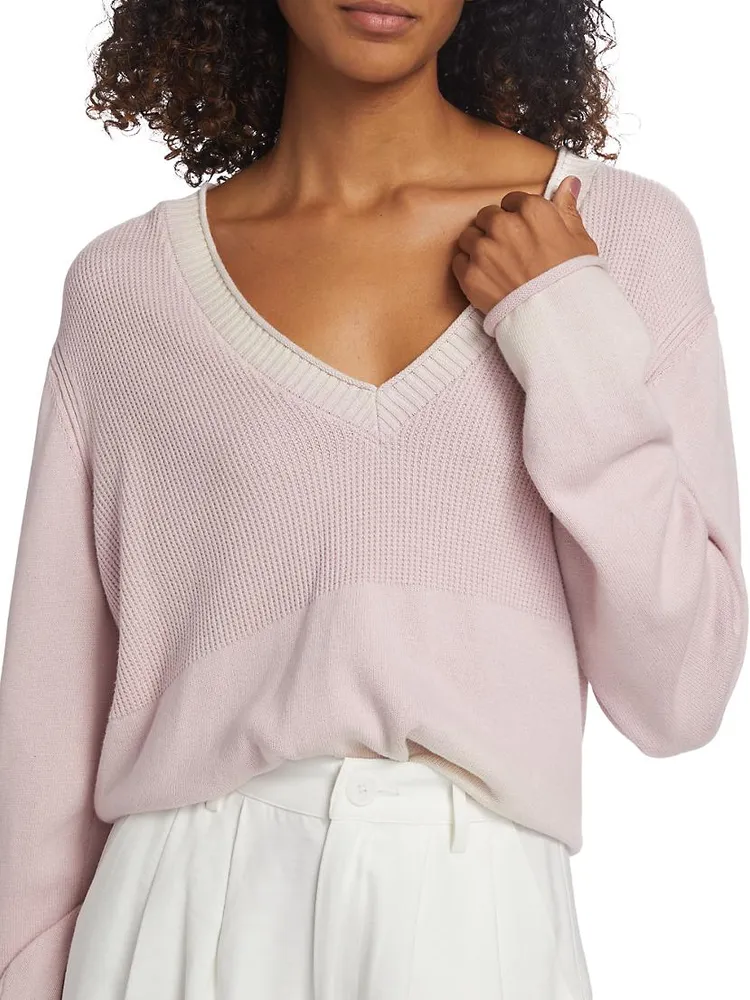 Cotton-Cashmere V-Neck Sweater