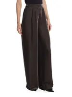 Wide-Leg Velvet Pants