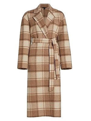 Plaid Flannel Oversized Wool Coat
