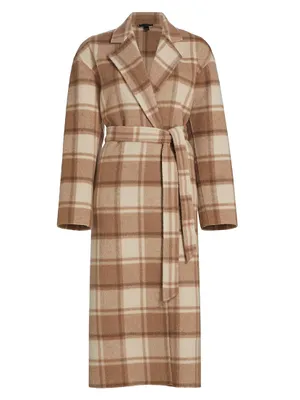 Plaid Flannel Oversized Wool Coat