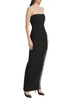 Sammy Embellished Crepe Strapless Gown