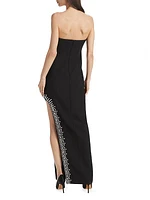 Sammy Embellished Crepe Strapless Gown