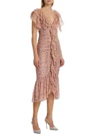 Paola Floral Ruffled Midi-Dress