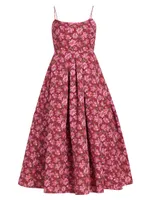 Audra Floral Faille Midi-Dress