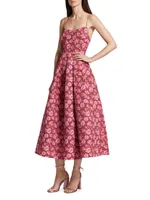 Audra Floral Faille Midi-Dress